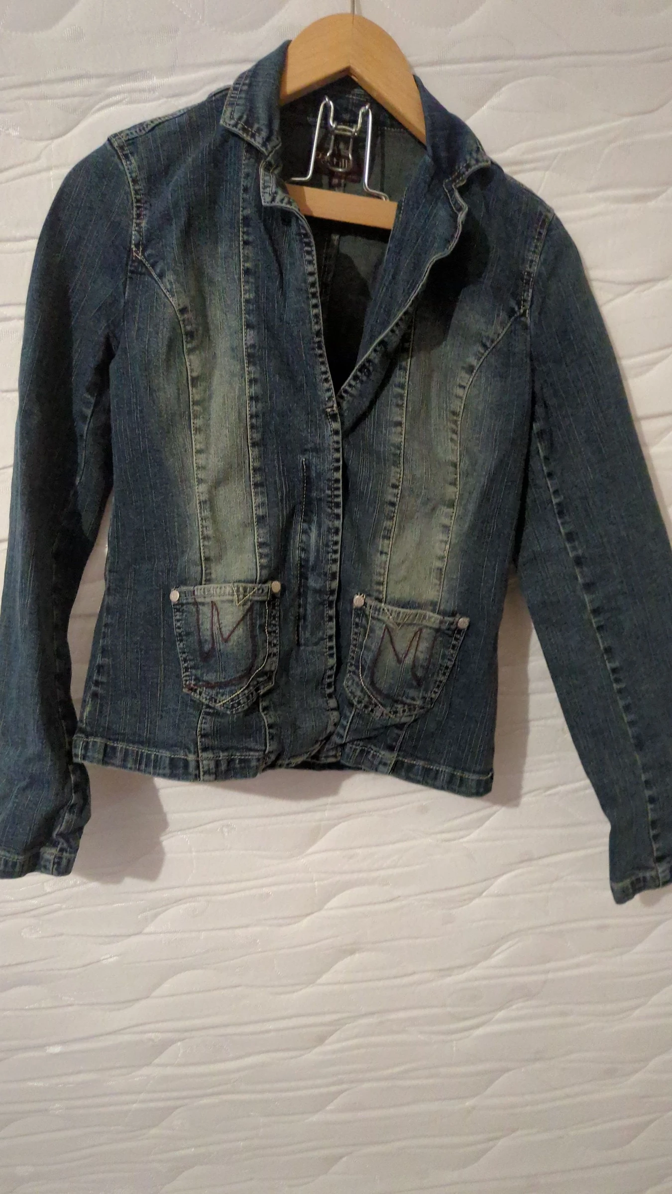 Jaqueta jeans feminina tamanho 38 Pastille menta – photo 3